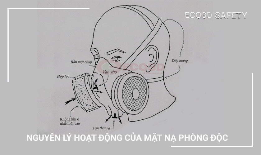 Mặt nạ phòng độc sử dụng hai cơ chế chính để loại bỏ khí độc trong môi trường nguy hiểm