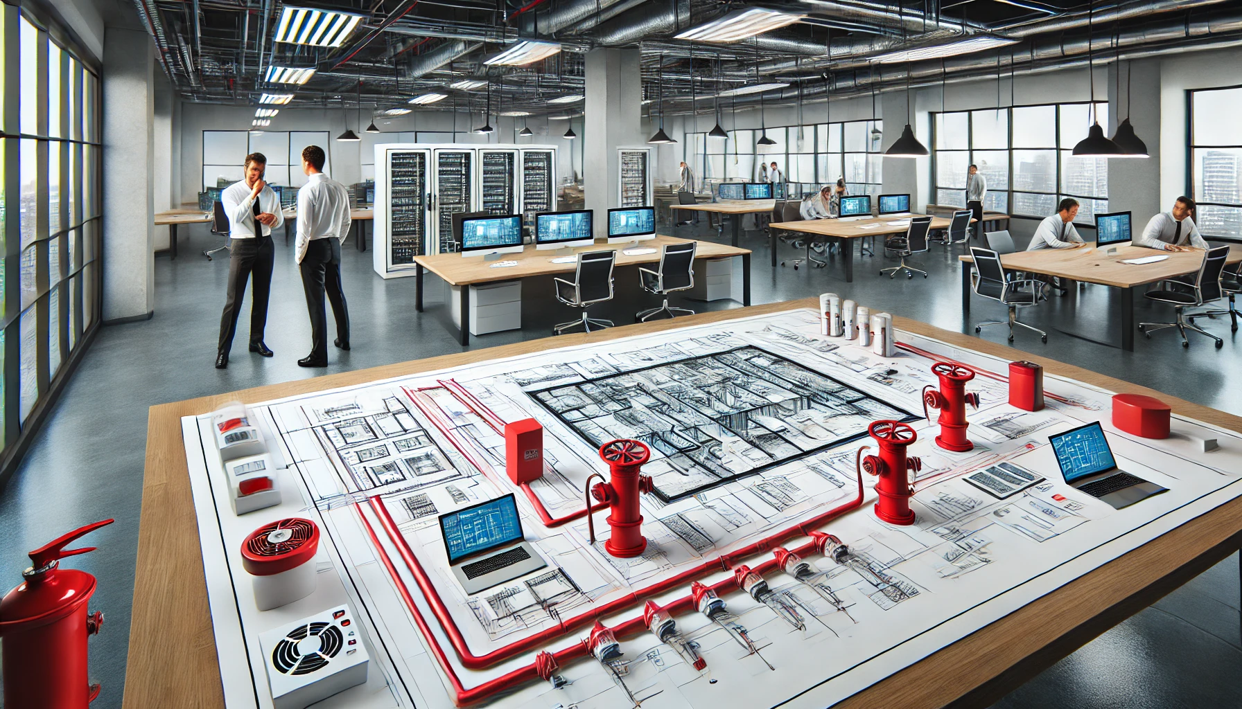 Thiết kế hệ thống PCCC cần bản vẽ đầy đủ đường ống, đầu phun và van khóa chính xác