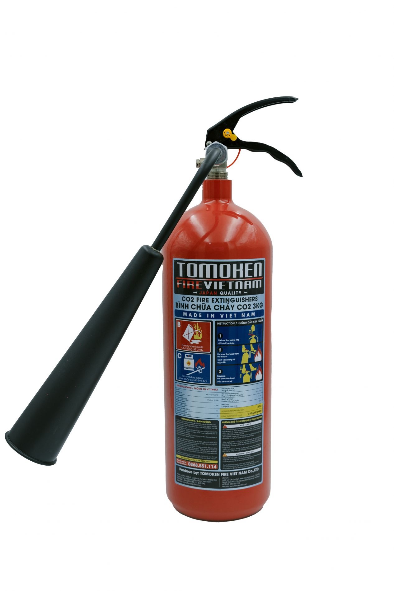 bình chữa cháy Tomoken CO2 3KG Bình chữa cháy Tomoken CO2 3KG