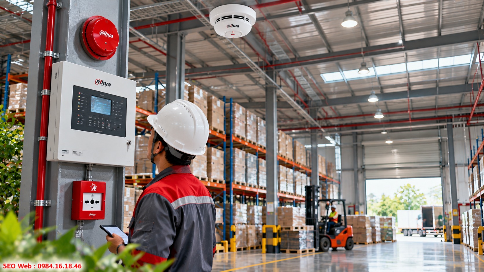 Giải pháp cảnh báo phù hợp kho hàng và nhà xưởng quy mô lớn Thiết bị Dahua hỗ trợ giám sát cháy tại khu vực công nghiệp