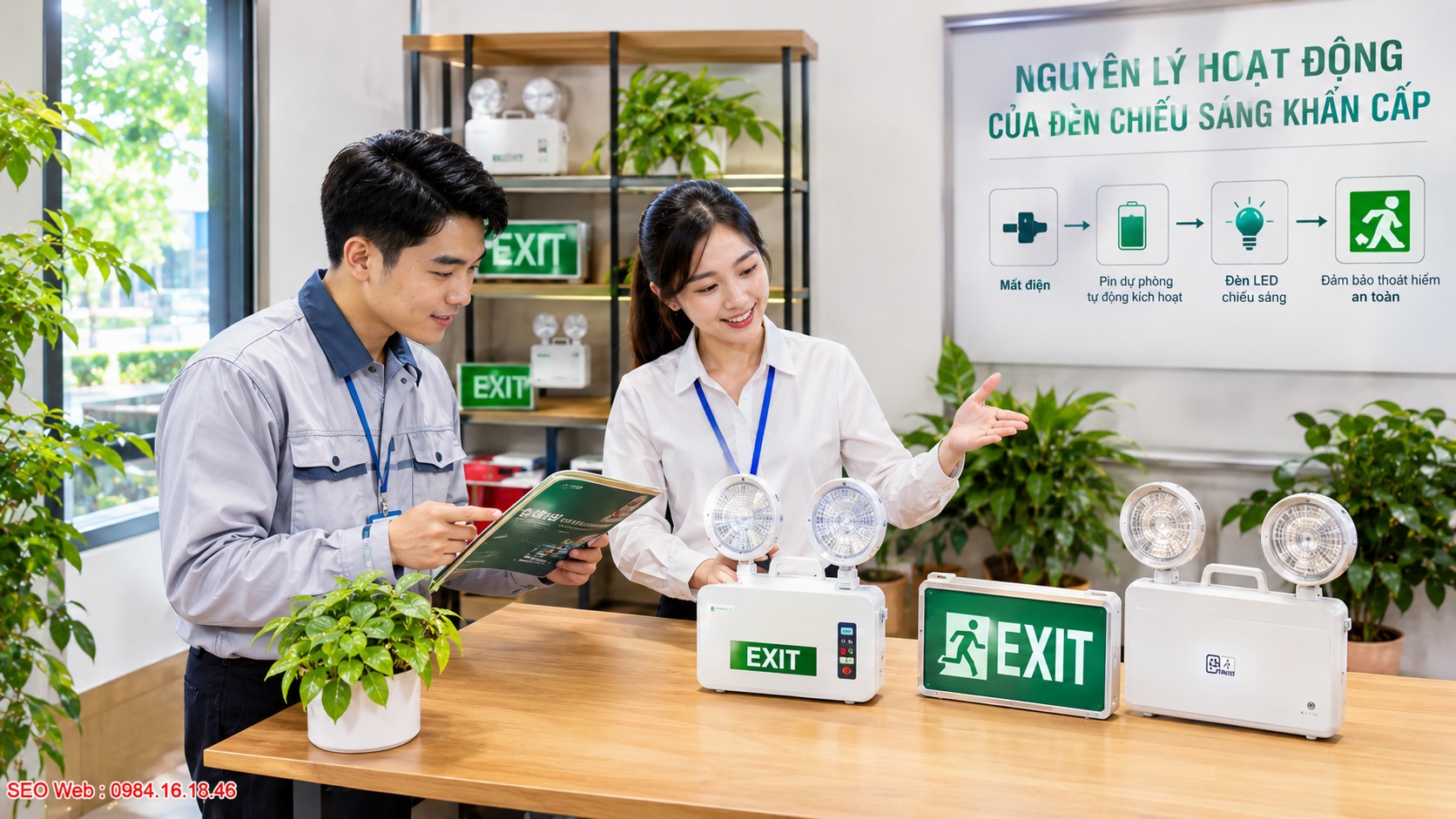 Đèn tự chuyển sang nguồn pin dự phòng sau khi điện lưới mất