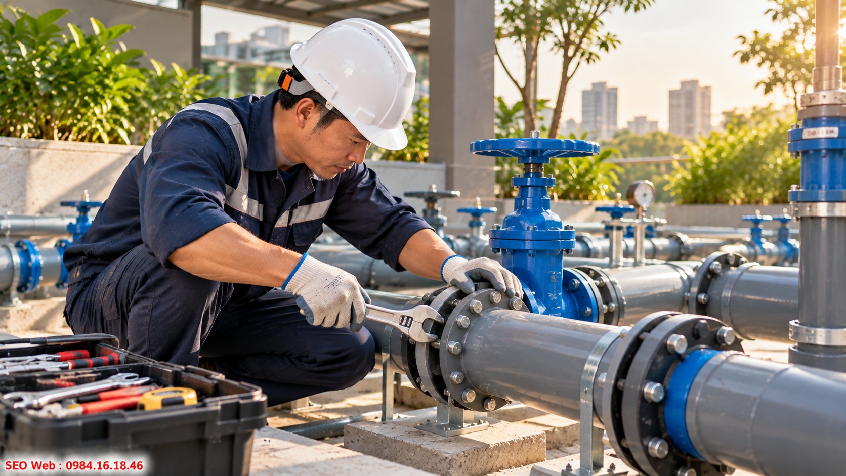 Siết chặt khớp nối giúp hệ thống an toàn trước thử áp Kiểm tra kỹ mối nối giúp phát hiện sớm nguy cơ rò rỉ