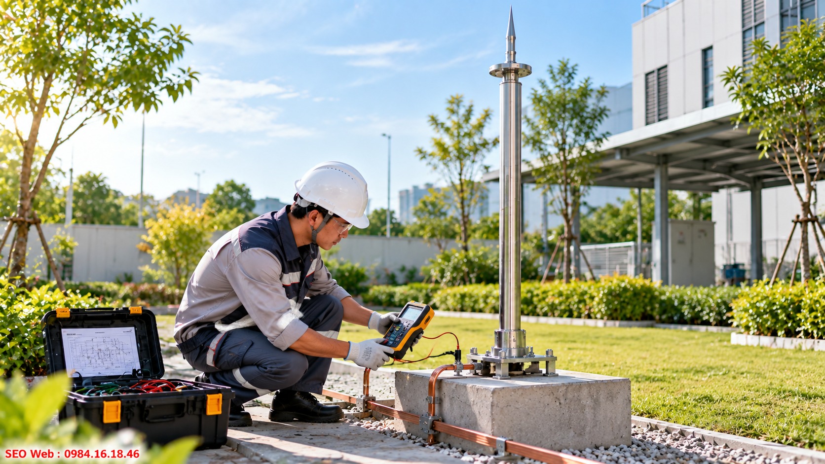 Bảo trì định kỳ duy trì hiệu quả vận hành hệ thống chống sét Đo tiếp địa thường xuyên giúp phát hiện hư hỏng và suy giảm