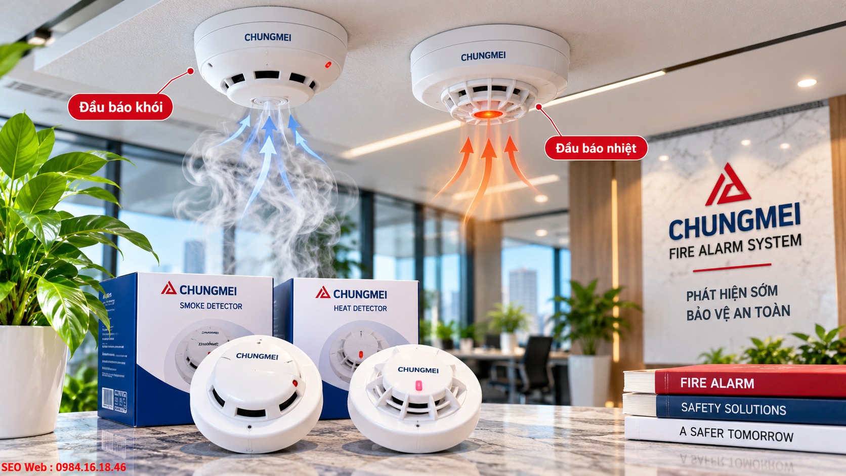 Cảm biến nhận biết dấu hiệu cháy từ khói hoặc nhiệt tăng