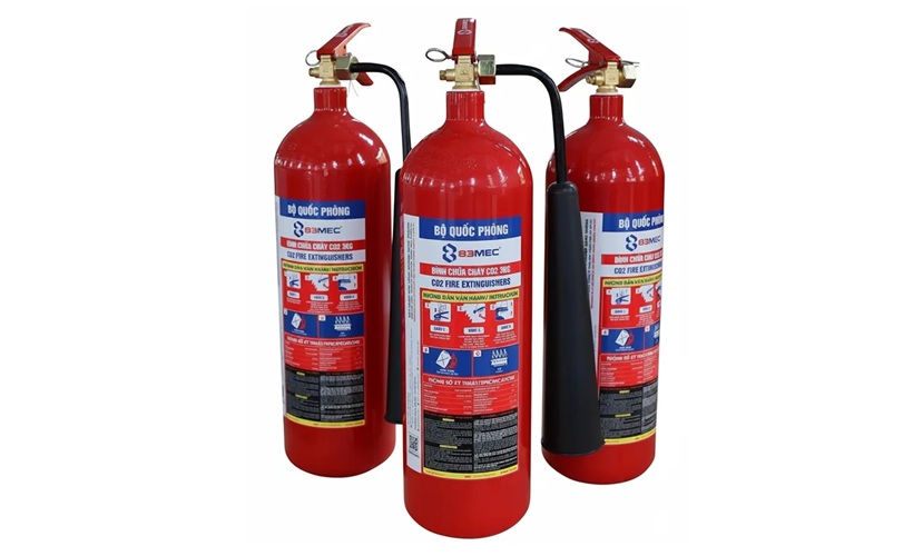 Bình chữa cháy Bộ Quốc Phòng sử dụng khí CO2 an toàn, sạch sẽ và không độc hại