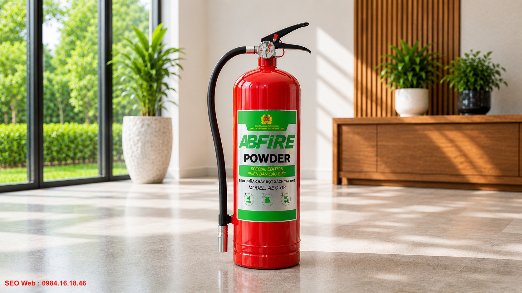 Bình chữa cháy bột ABC 8kg ABFIRE Bộ Công An Bình chữa cháy bột ABC 8kg ABFIRE Bộ Công An