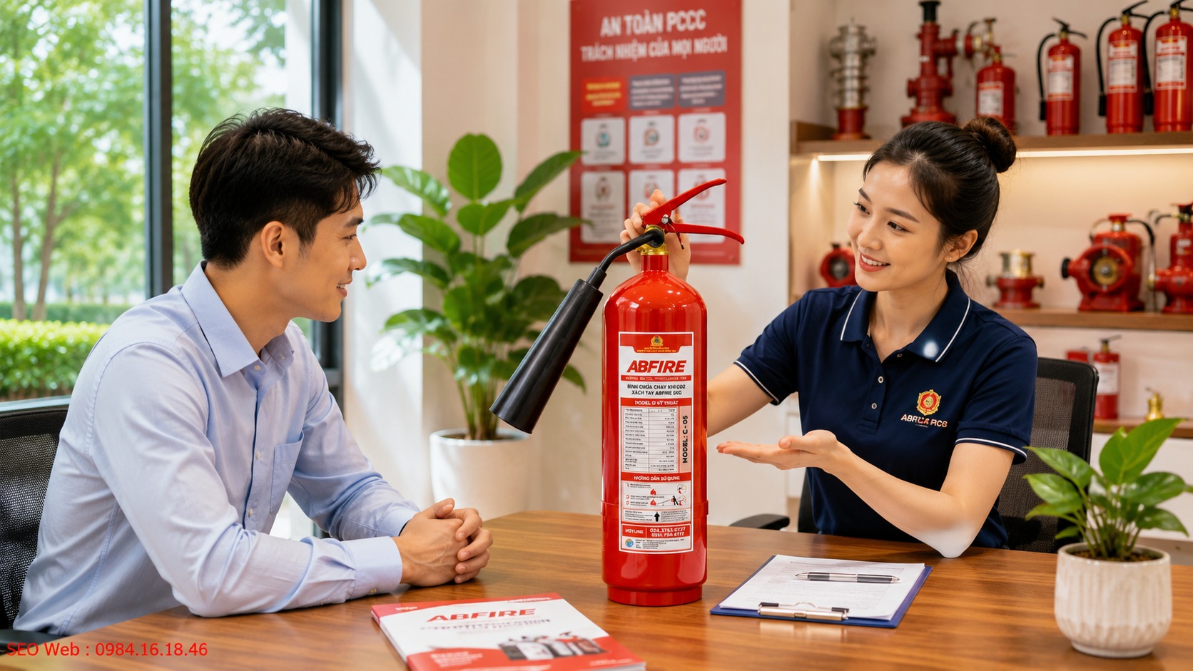 Bình chữa cháy Bộ Công An phù hợp lắp đặt tại văn phòng công ty