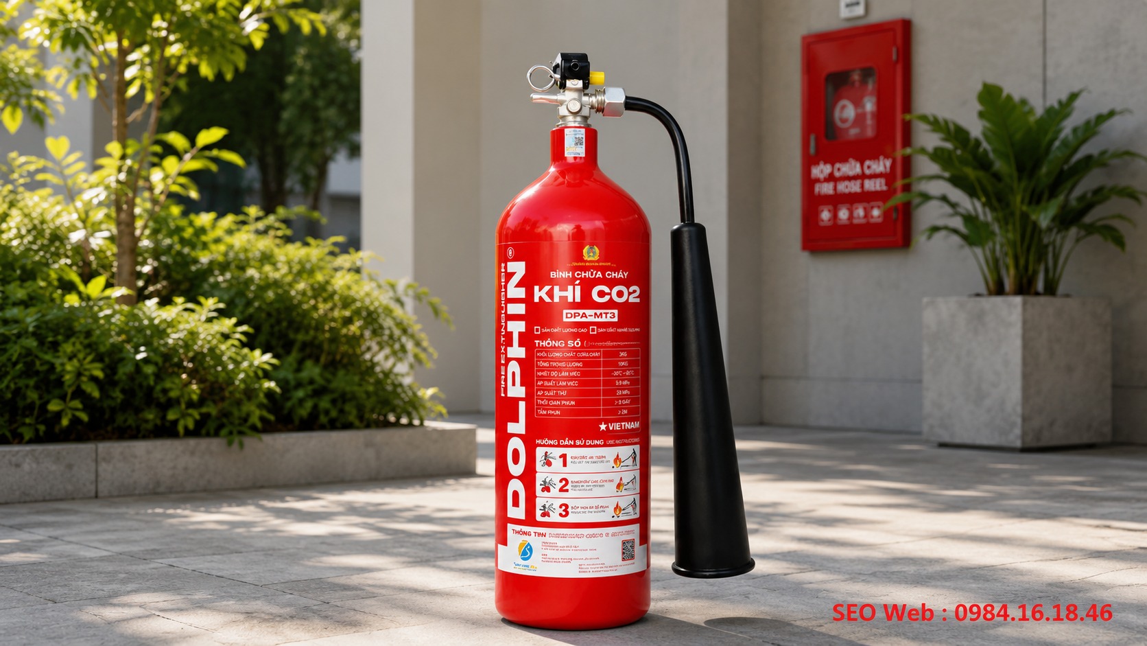 Bình chữa cháy khí CO2 5kg ABFIRE Bộ Công An