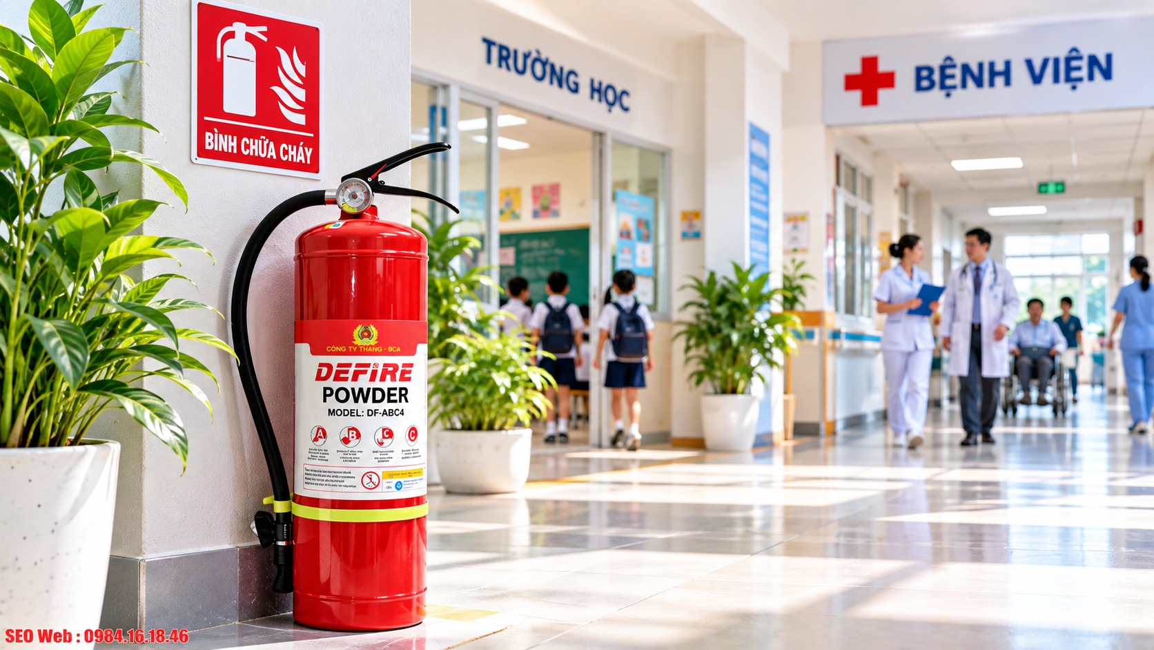 Trường học và bệnh viện cần bố trí thiết bị chữa cháy thuận tiện