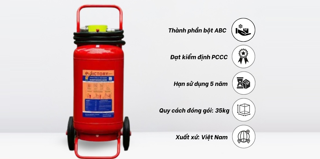 Bình chữa cháy Victory xe đẩy công suất lớn Bình chữa cháy Victory xe đẩy công suất lớn