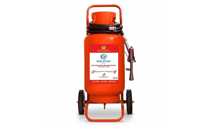 Bình chữa cháy xe đẩy bột ABC 35kg Dolphin Bộ Công An Bình chữa cháy xe đẩy bột ABC 35kg Dolphin Bộ Công An