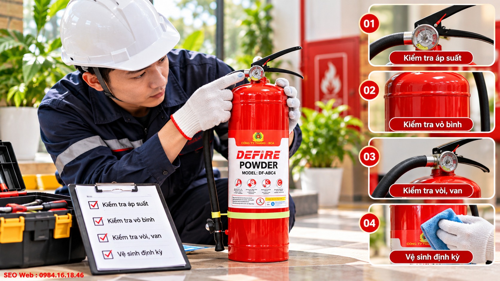 Kiểm tra áp suất và tem kiểm định giúp thiết bị luôn sẵn sàng