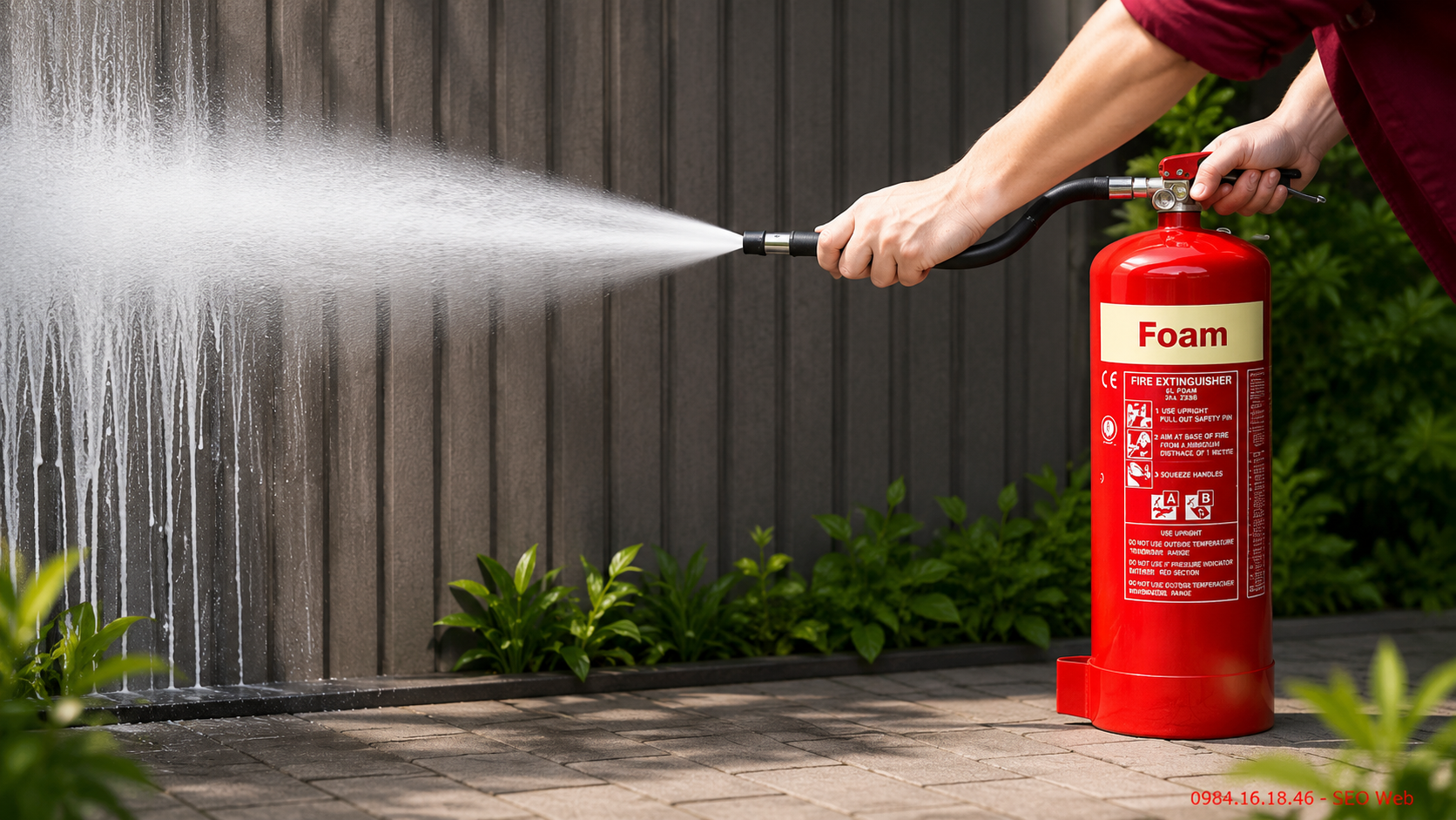 Bình chữa cháy Foam tạo lớp bọt dày bao phủ toàn bề mặt chất cháy hiệu quả