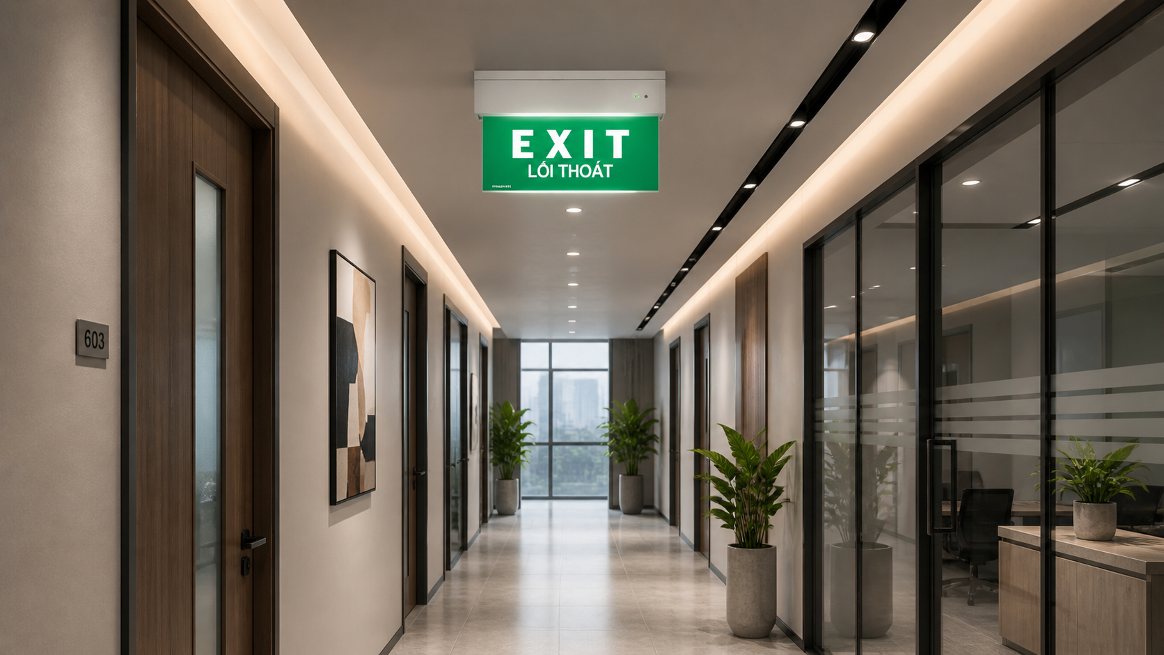 Khi chọn đèn exit, vị trí lắp đặt quyết định hiệu quả sử dụng thực tế