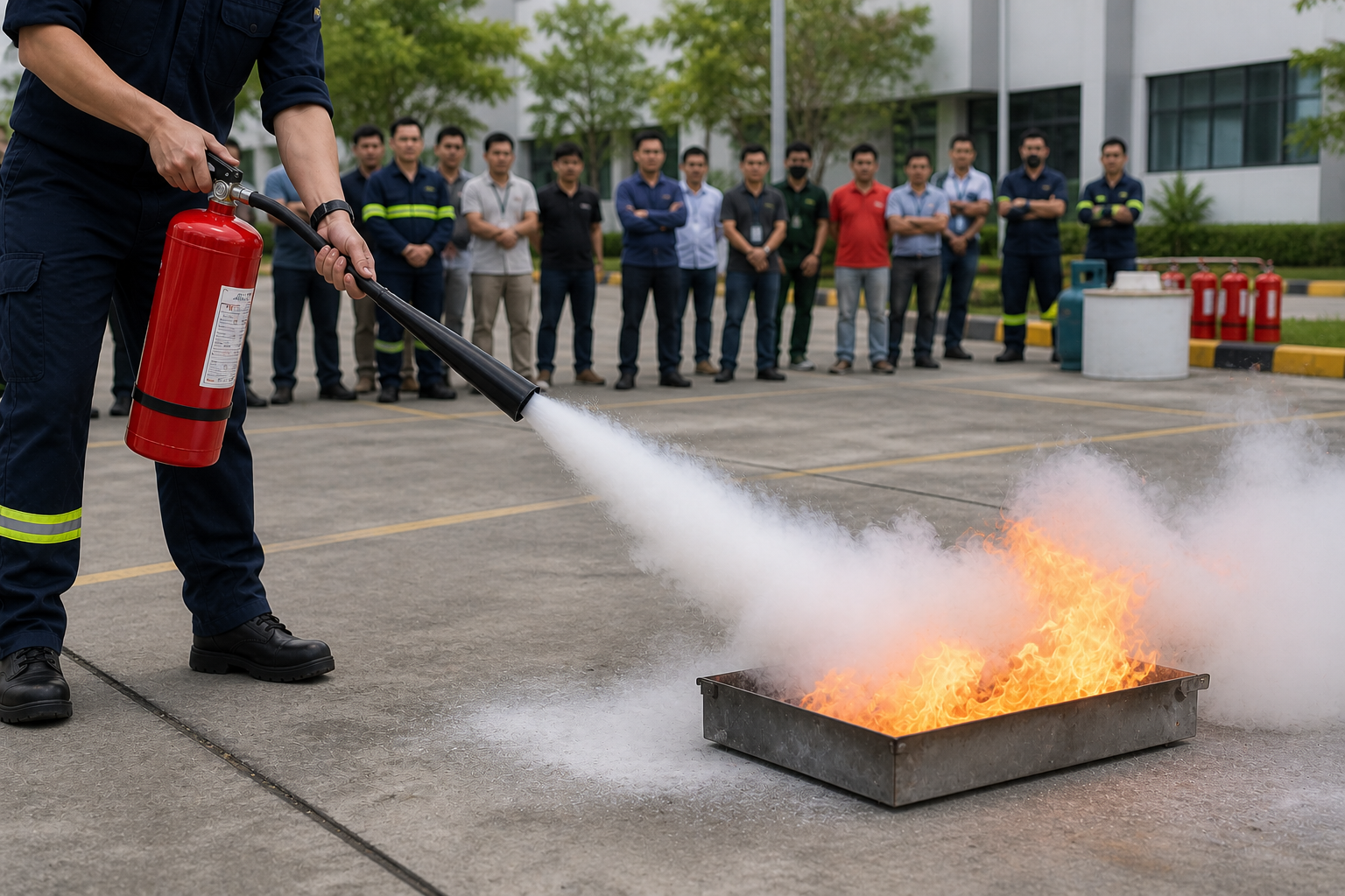 Sử dụng bình chữa cháy cần bình tĩnh, thao tác đúng để xử lý nhanh các đám cháy nhỏ