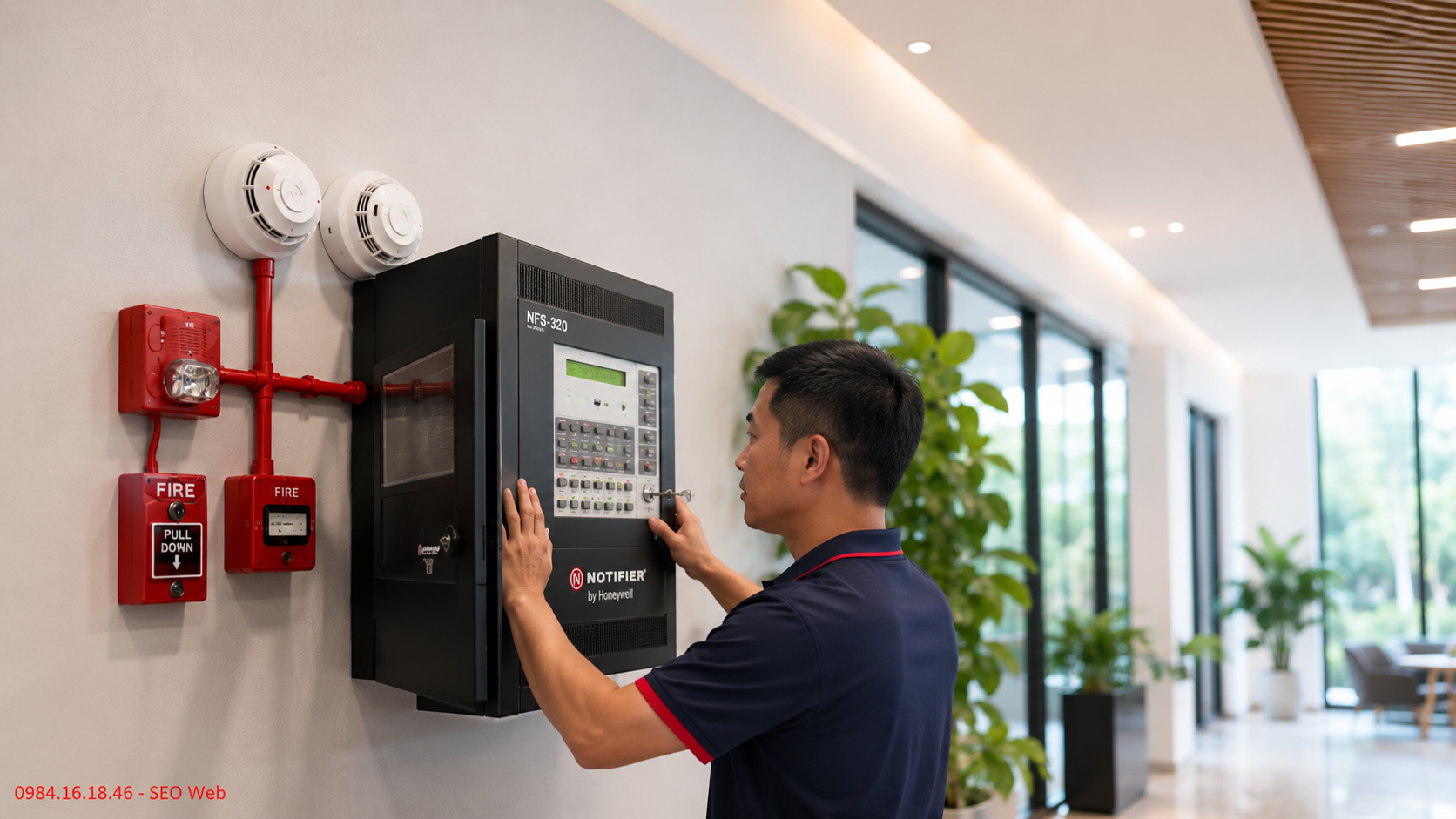 Trọn bộ thiết bị đầu dò nút nhấn và chuông đèn kết nối đồng bộ