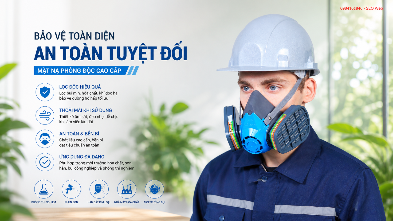 Mặt nạ phòng độc bảo vệ hô hấp chính hãng Hoàng Nhật Hưng