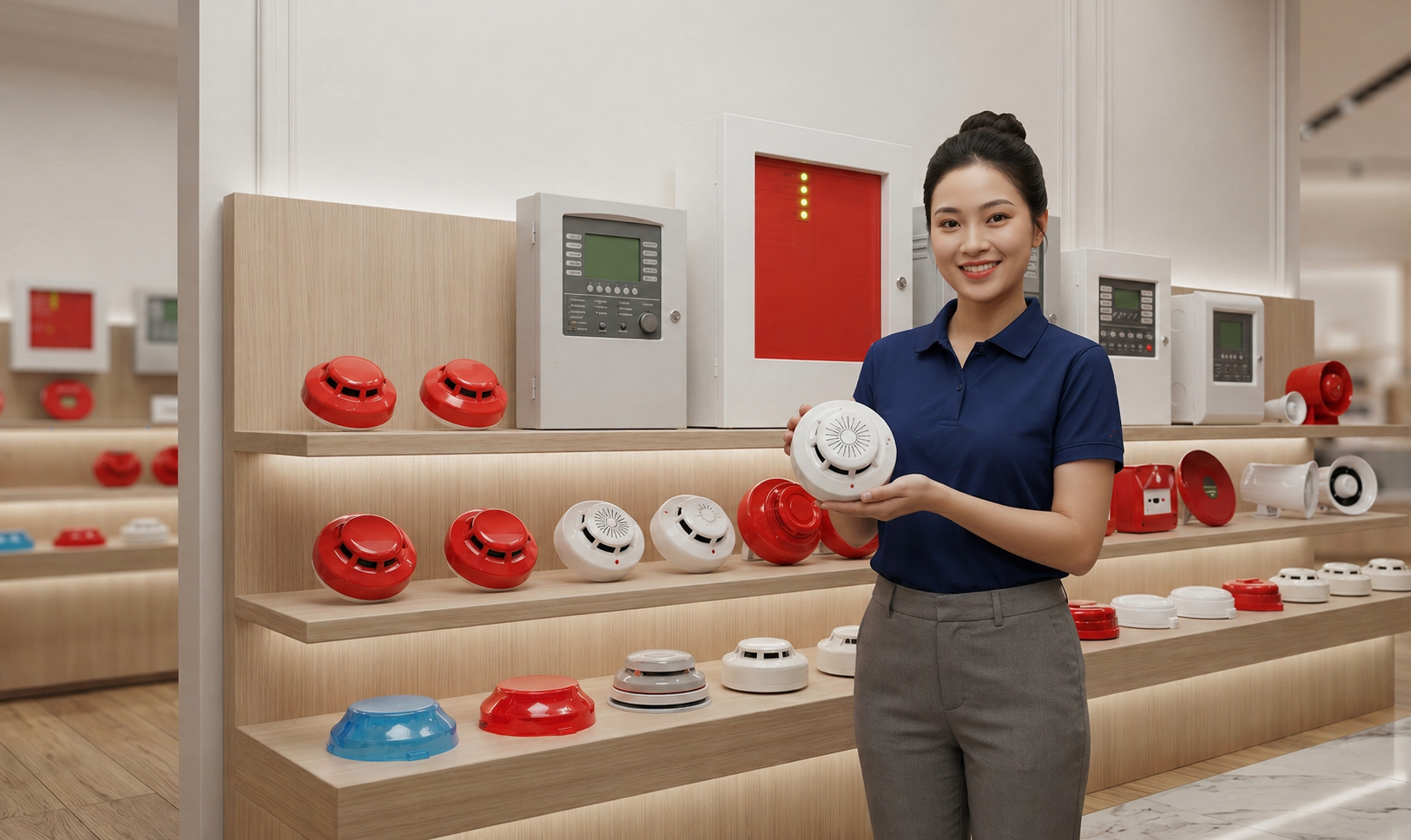Kỹ thuật viên thi công bố trí sơ đồ đầu vị trí các thiết bị cảm biến