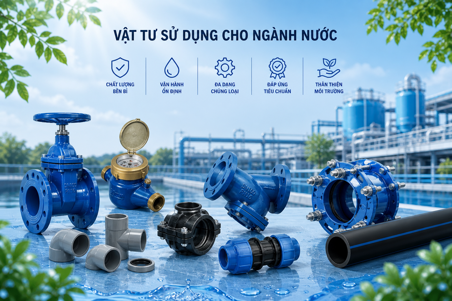 Các phụ kiện này có nhiều kích thước, vật liệu khác nhau để phù hợp với từng loại công trình