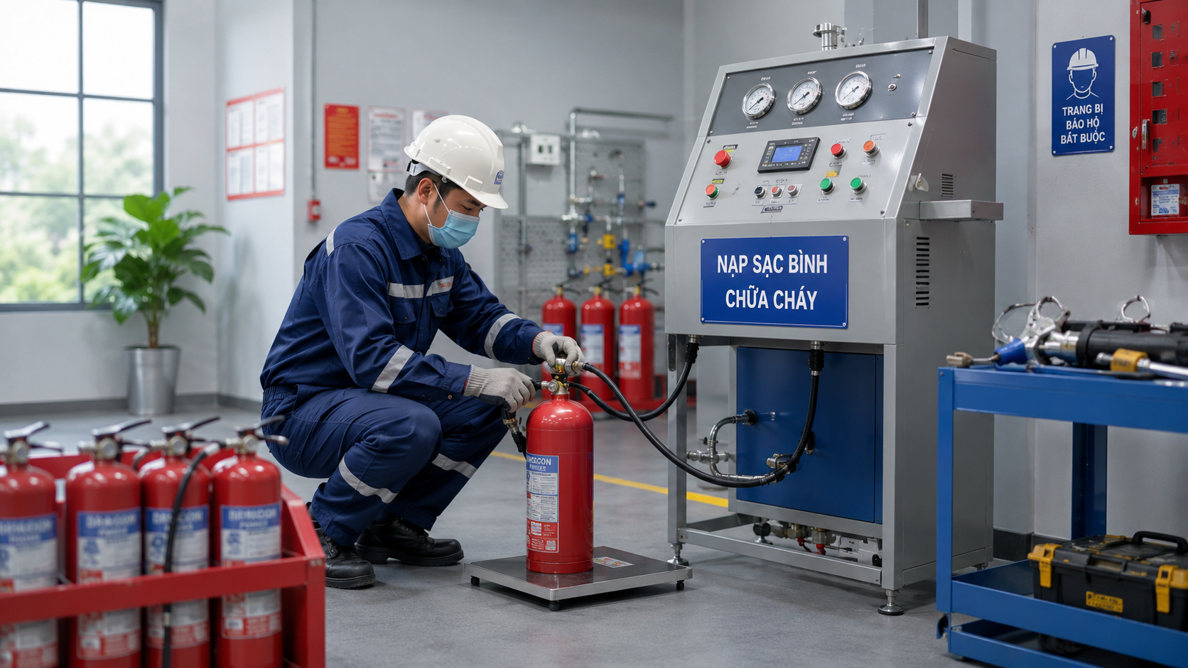 Chất chữa cháy bị hao hụt trong bình