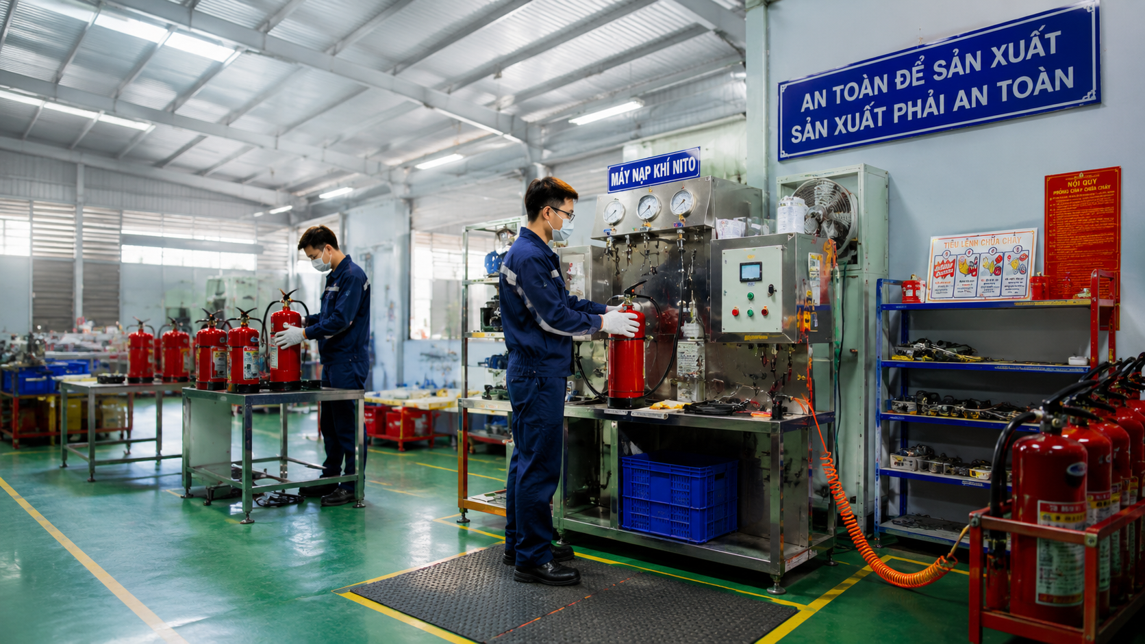 Kiểm tra bình chữa cháy sau khi nạp sạc