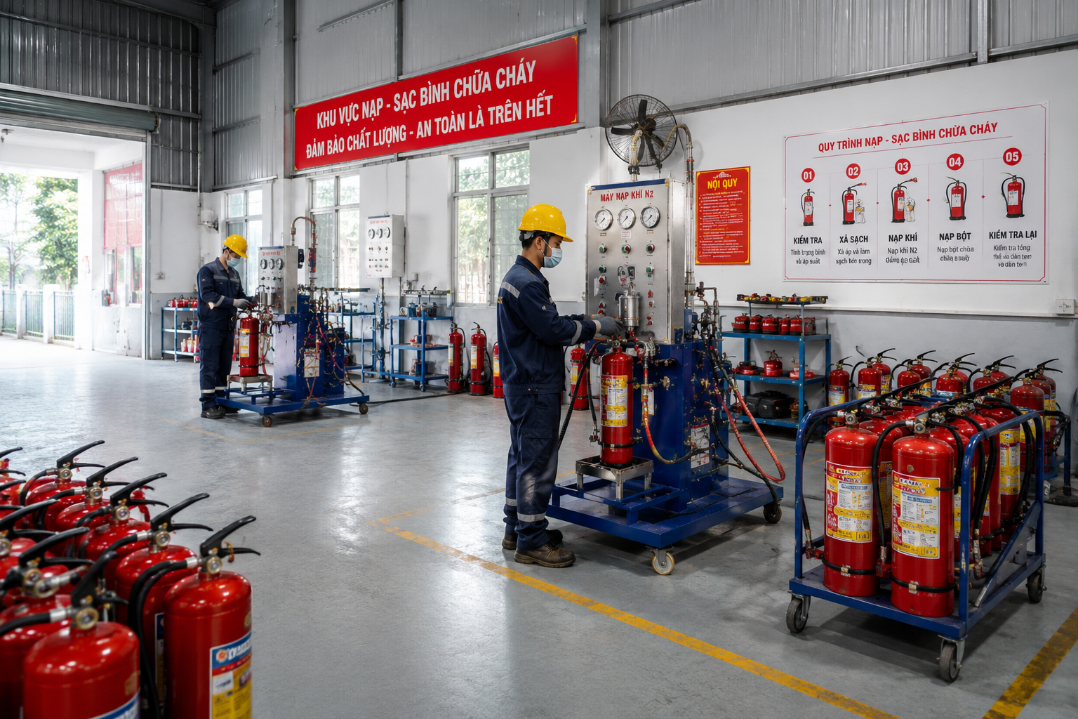 Kiểm tra van và phụ kiện bình chữa cháy