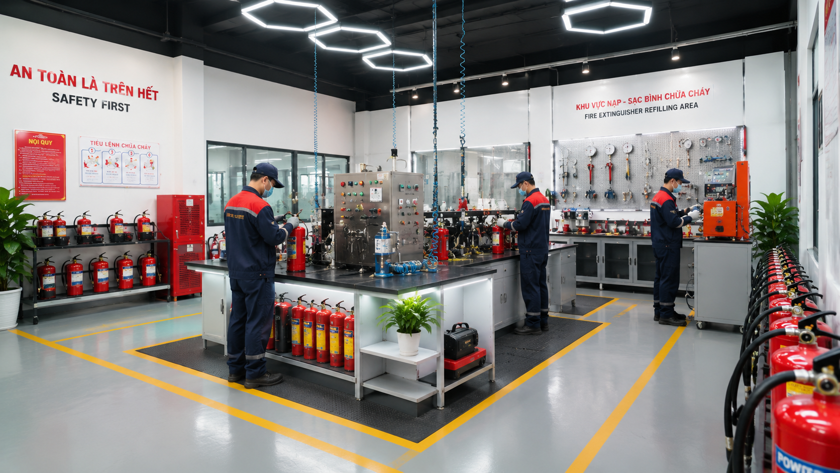 Nạp sạc khi chất chữa cháy trong bình bị hao hụt