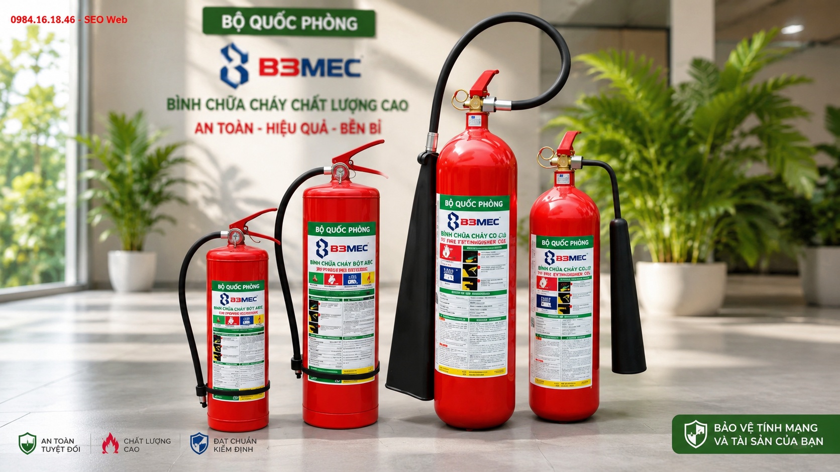 Bình chữa cháy sử dụng phổ biến trong gia đình và công trình hiện đại