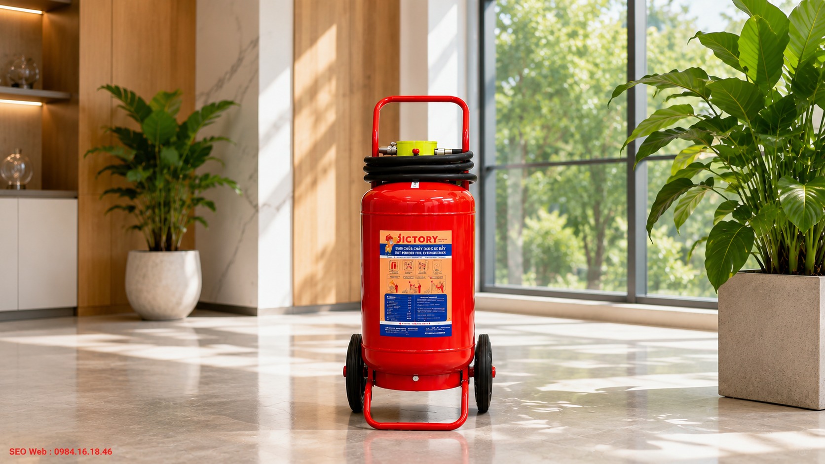 Bình chữa cháy xe đẩy Victory bột ABC 35kg
