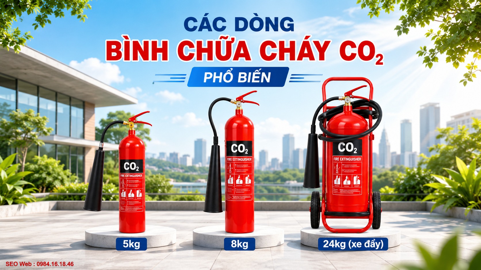 Các dòng bình chữa cháy CO2 phổ biến theo dung tích sử dụng