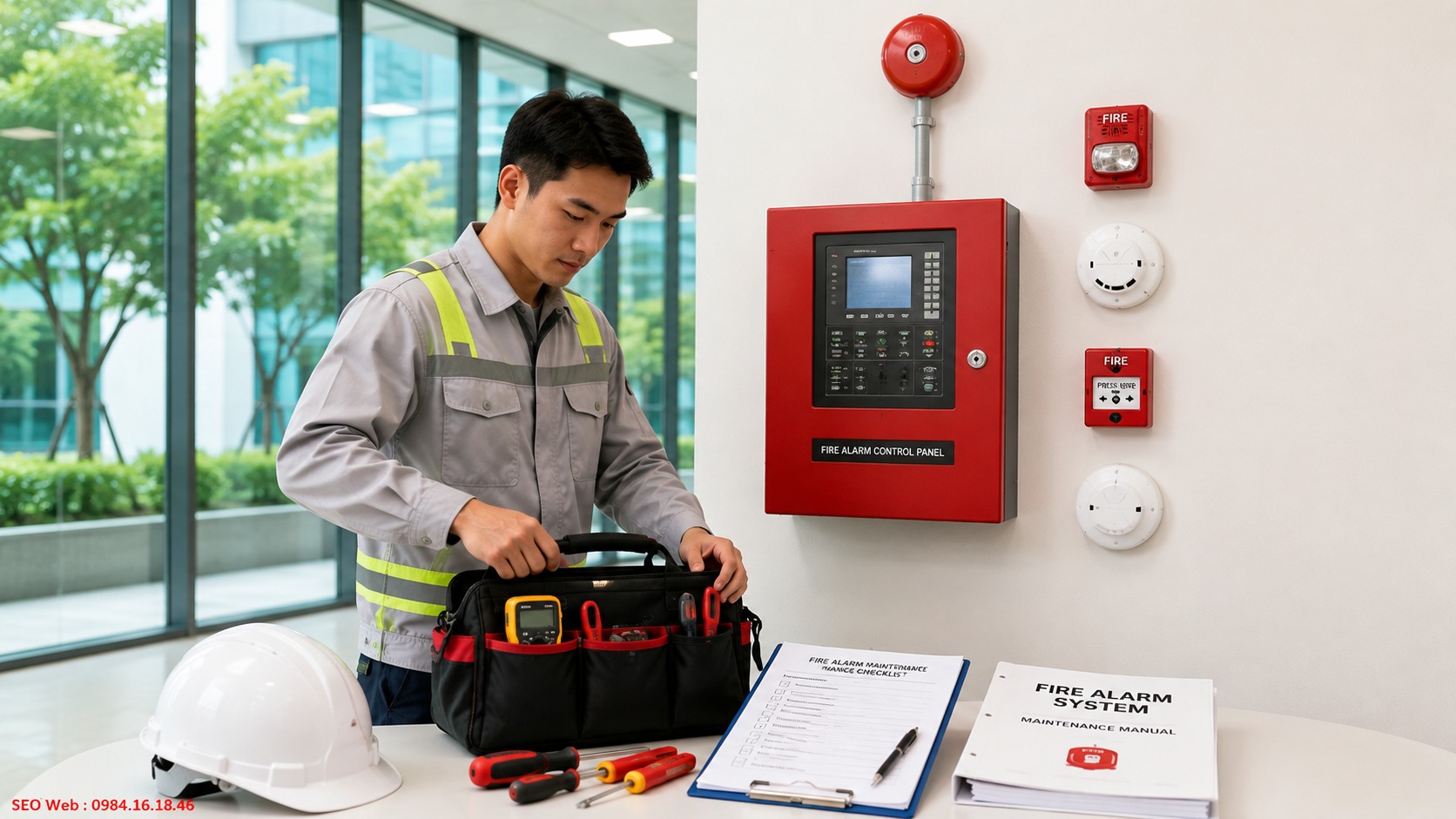Chuẩn bị đầy đủ trước khi bảo trì hệ thống báo cháy Chuẩn bị hồ sơ và dụng cụ bảo trì hệ thống báo cháy