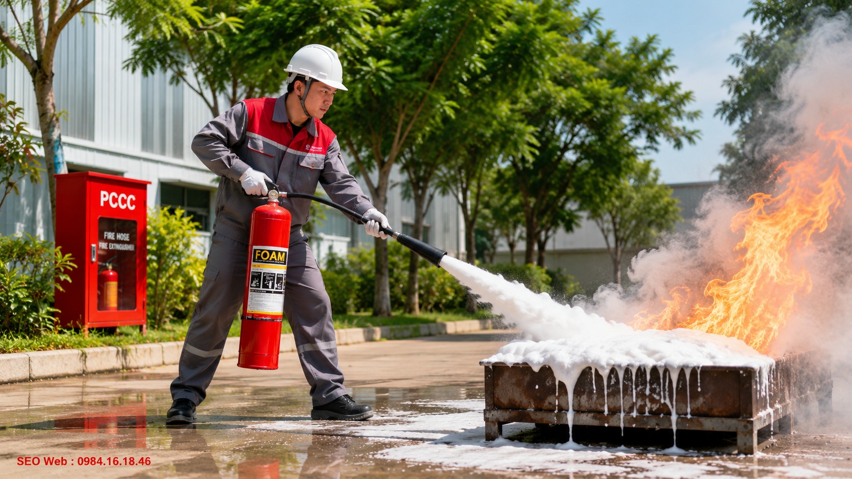Bình chữa cháy bọt Foam phù hợp nhiều loại đám cháy