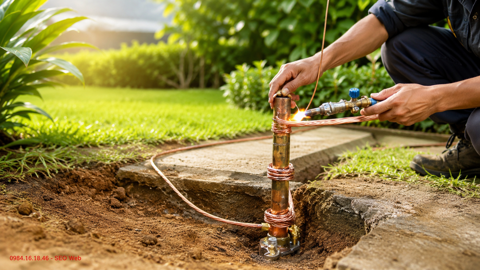 Hệ thống tiếp địa chống sét giúp phân tán dòng điện xuống đất an toàn