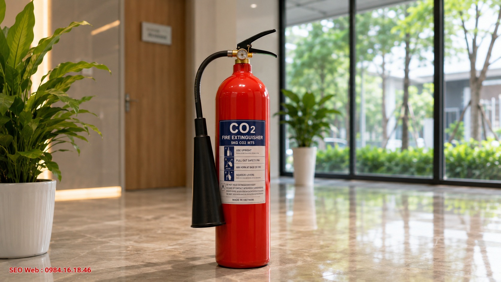 Bình chữa cháy CO2 dùng dập cháy thiết bị điện và chất lỏng dễ cháy
