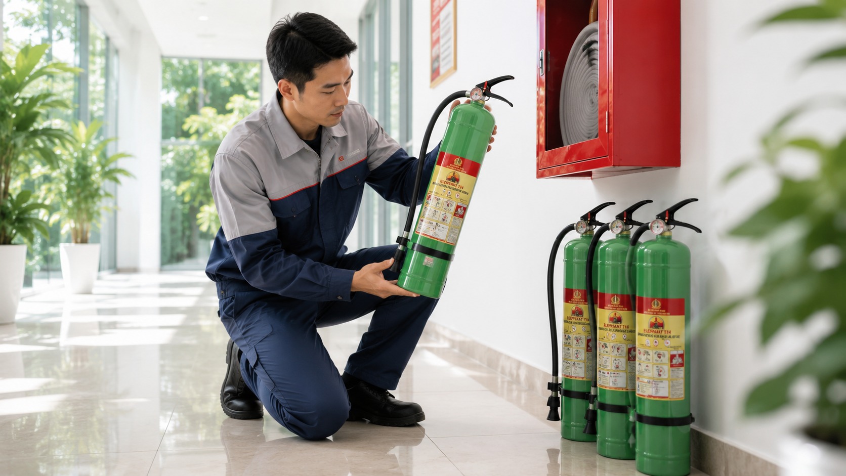Kiểm tra bình chữa cháy dạng nước trước khi sử dụng