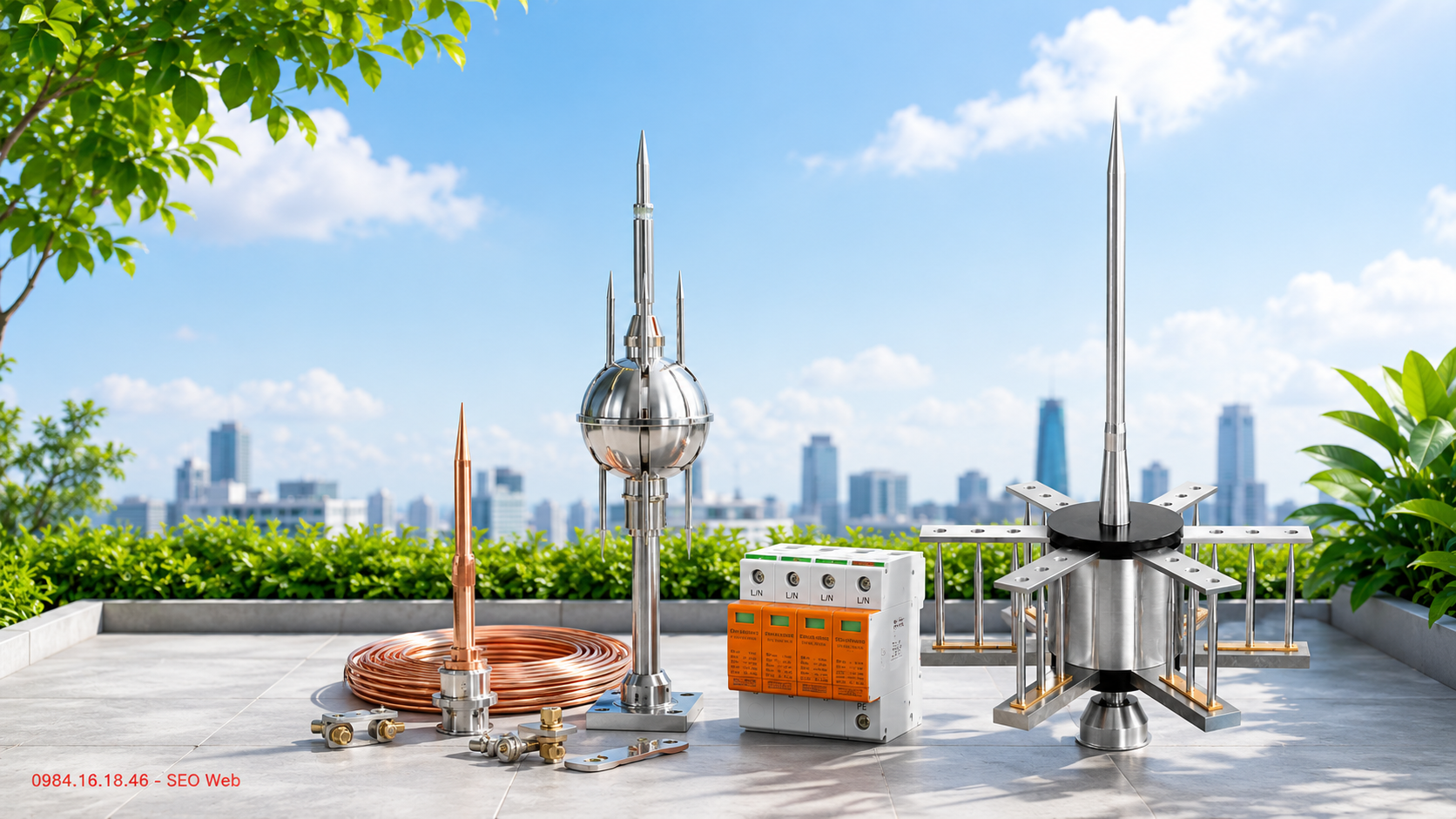 Dịch vụ tư vấn và lắp đặt kim thu sét tại Công ty PCCC Hoàng Nhật Hưng