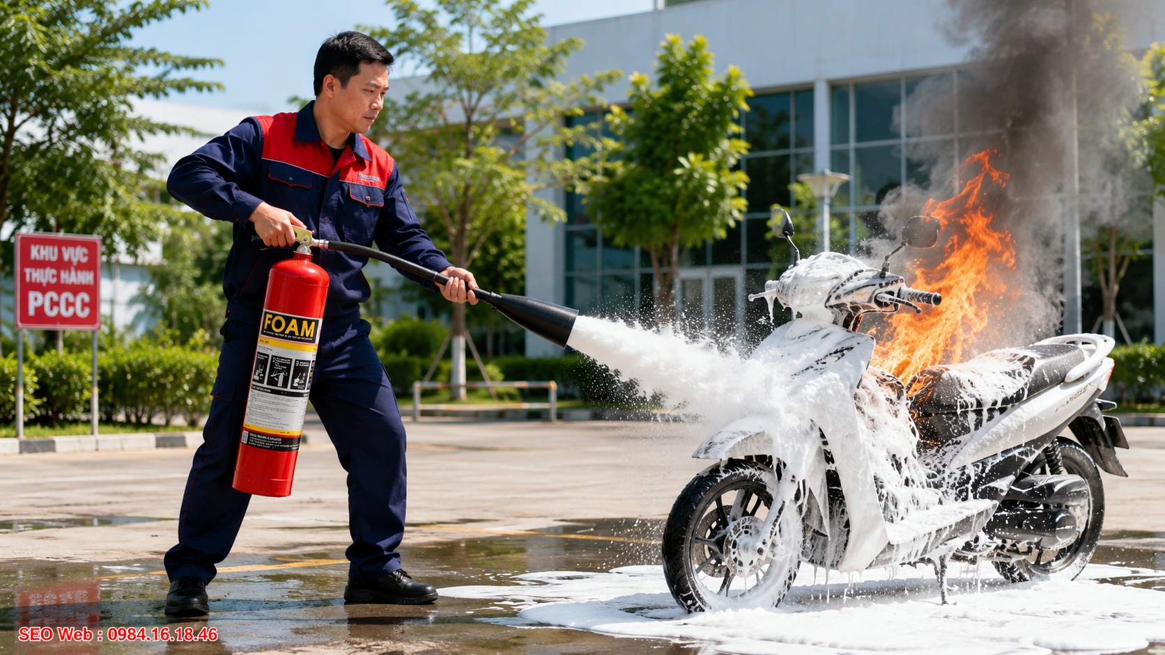 Lưu ý an toàn khi sử dụng bình chữa cháy bọt Foam