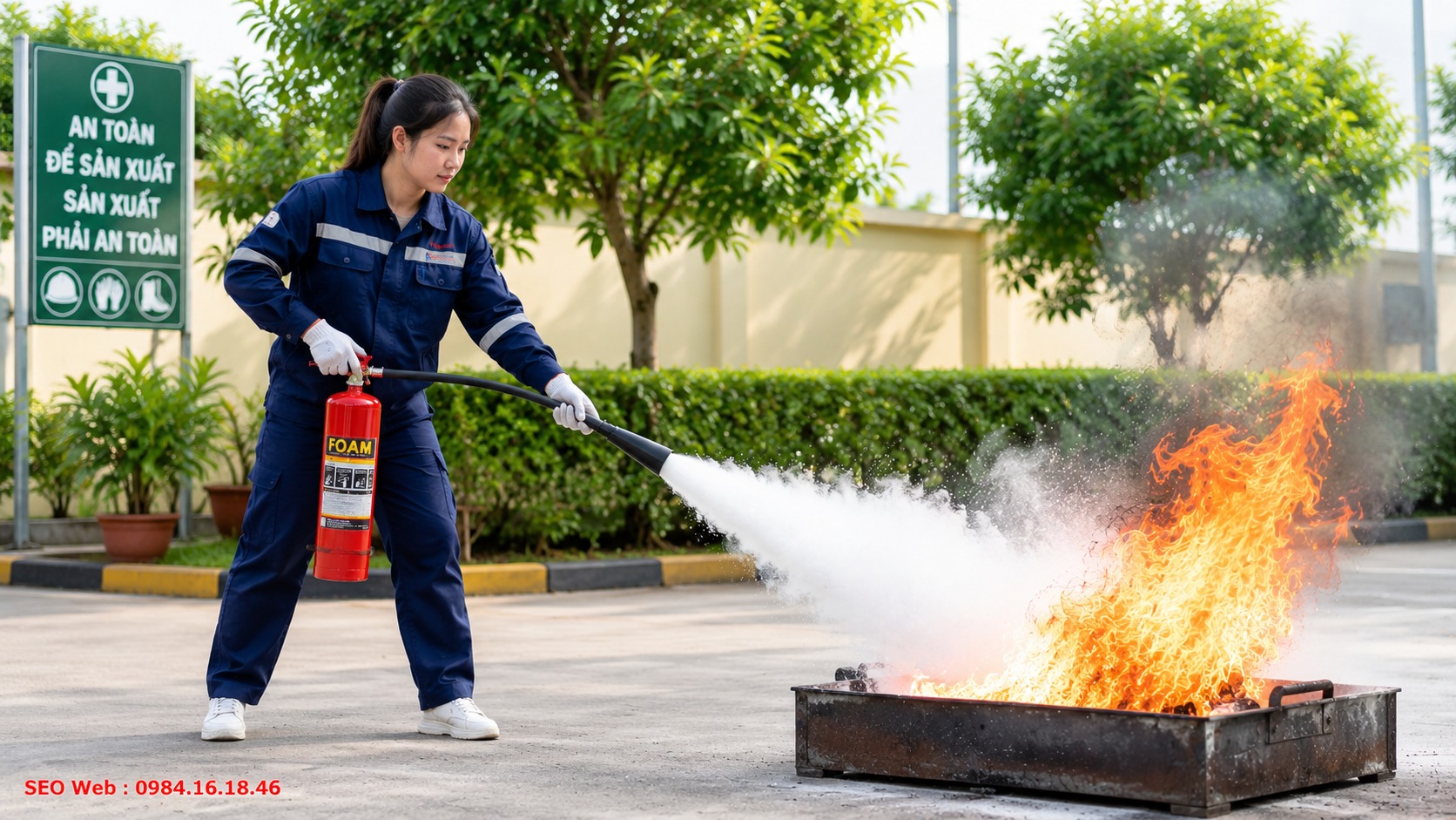 Nguyên lý hoạt động của bình chữa cháy bọt Foam