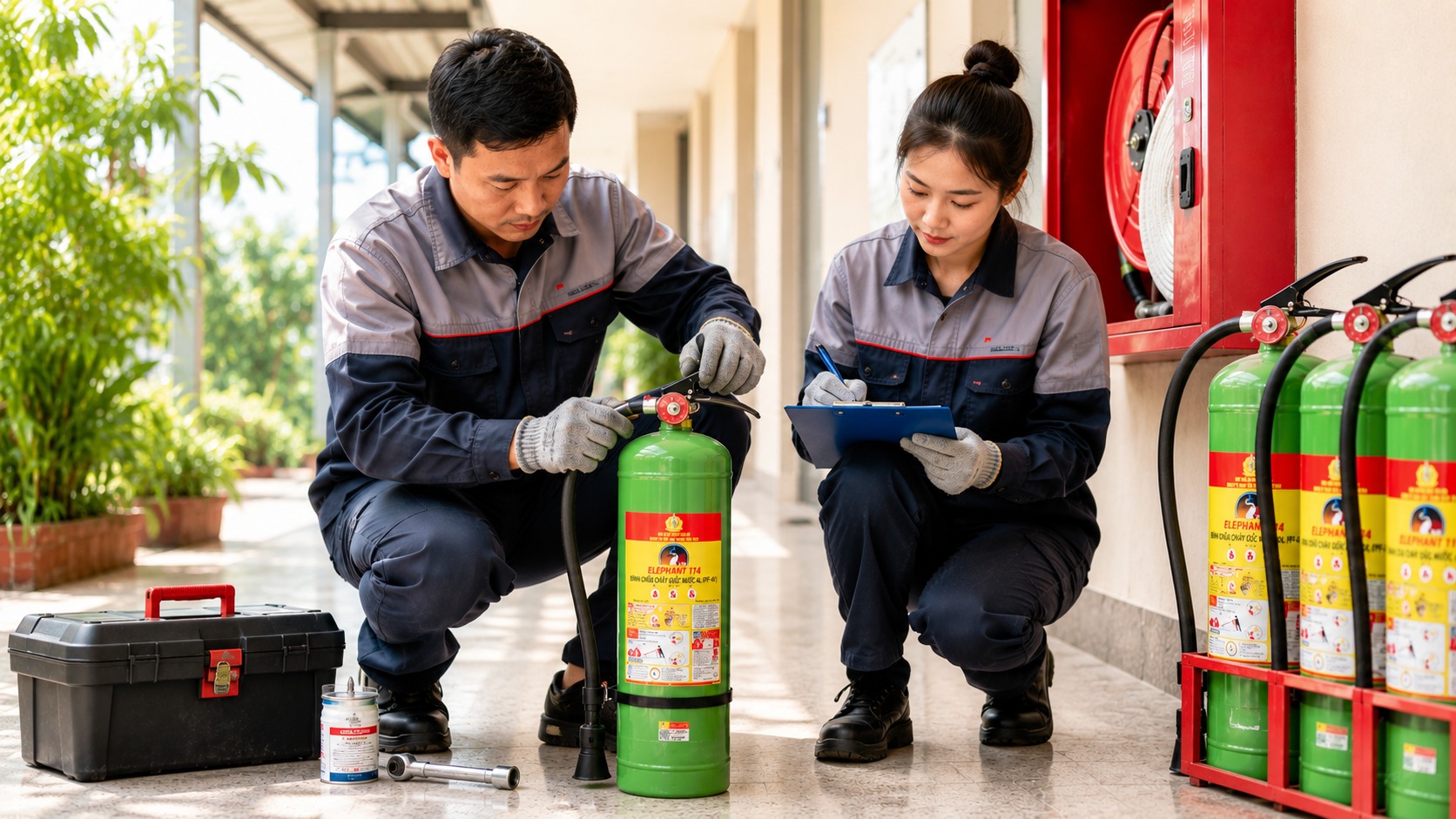 So sánh nước với bột và khí CO2 khi chữa cháy