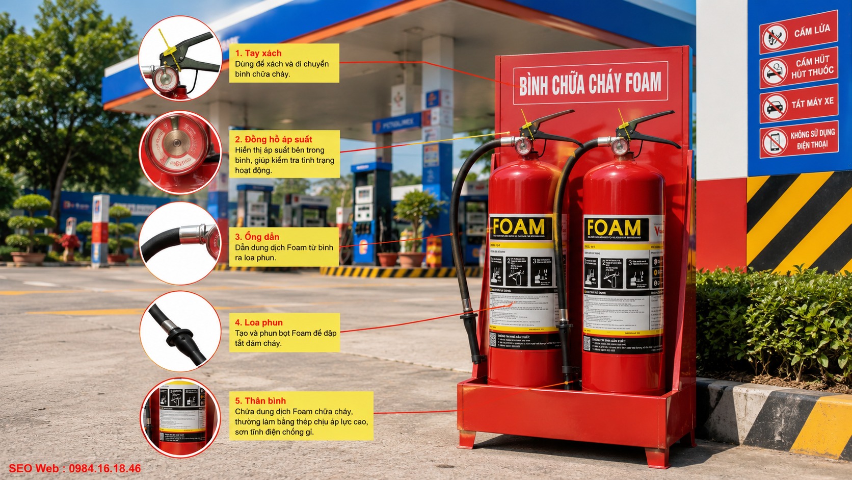 Liên hệ trang bị bình chữa cháy bọt Foam tại PCCC Hoàng Nhật Hưng