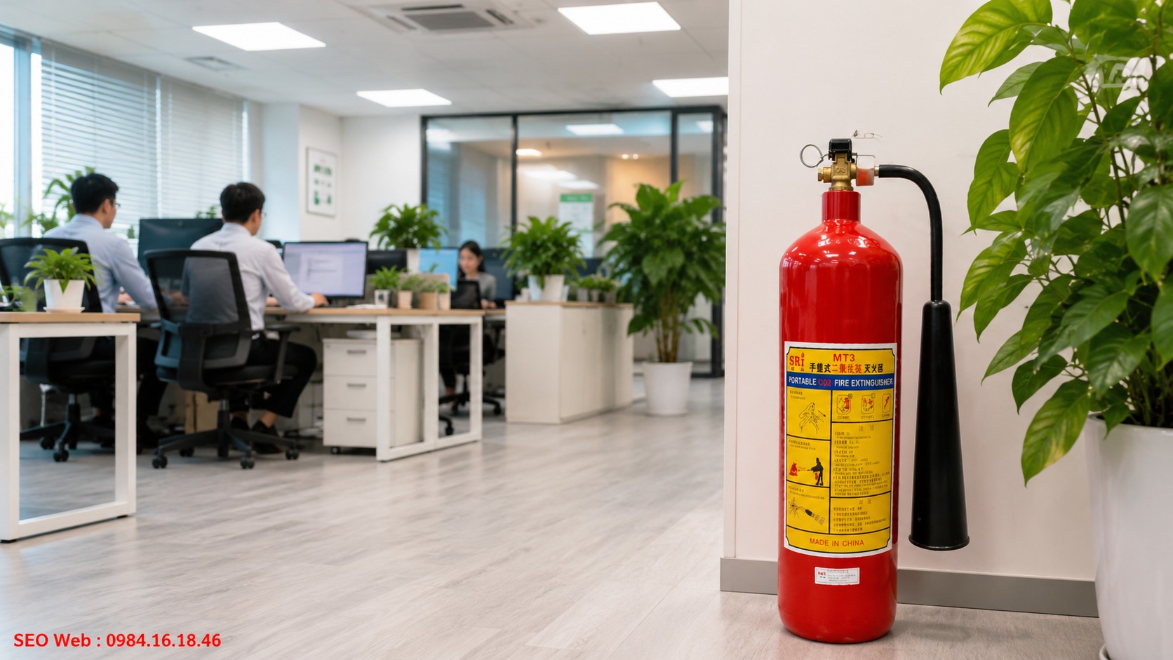 Bình chữa cháy CO2 lắp đặt tại văn phòng và doanh nghiệp