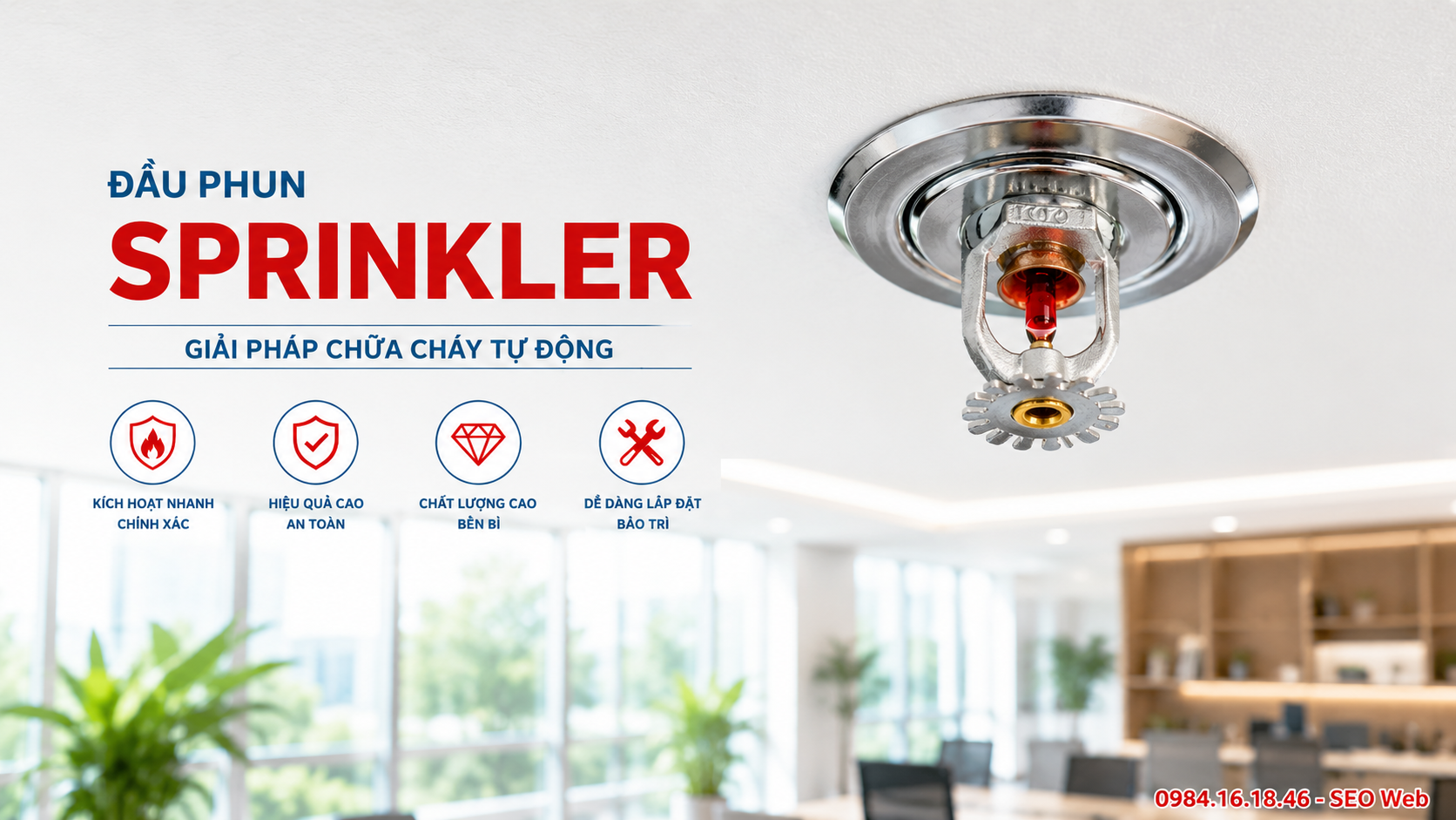 Đầu phun Sprinkler giúp giảm thiệt hại và kiểm soát cháy hiệu quả