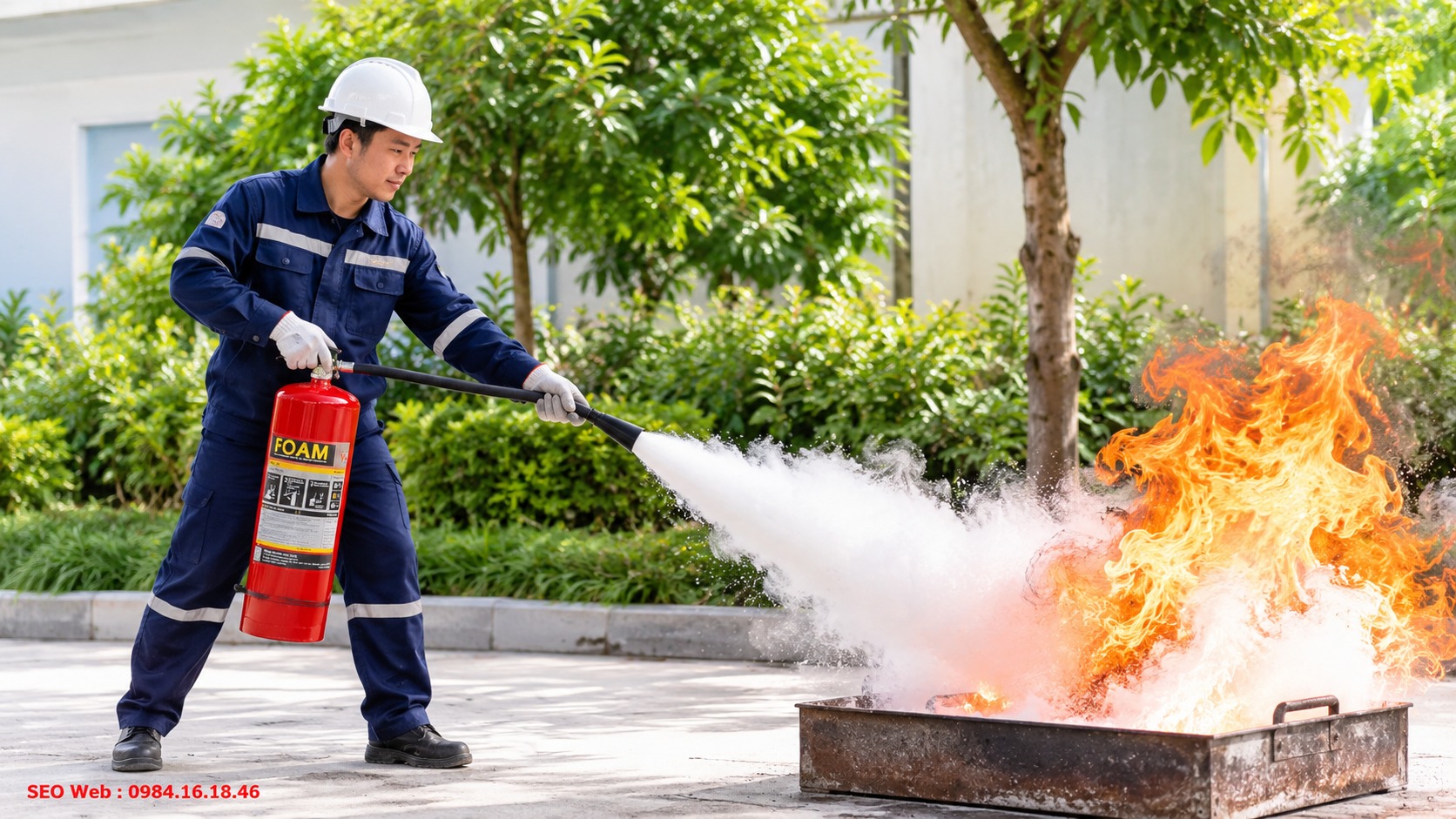 Kiểm tra và vệ sinh sau khi dùng bình chữa cháy bọt Foam