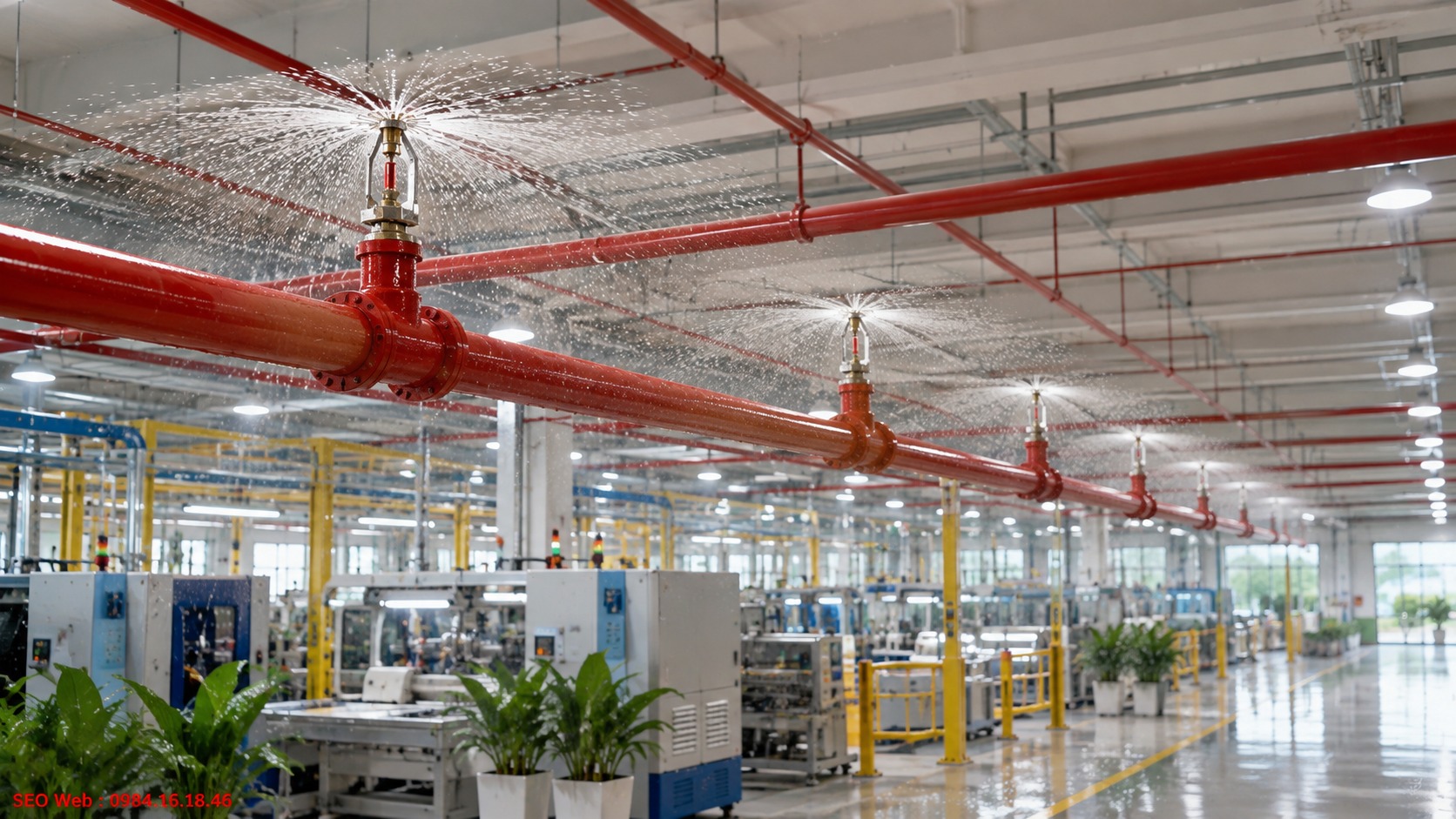 Áp suất làm việc phù hợp giúp đầu phun phân phối nước ổn định