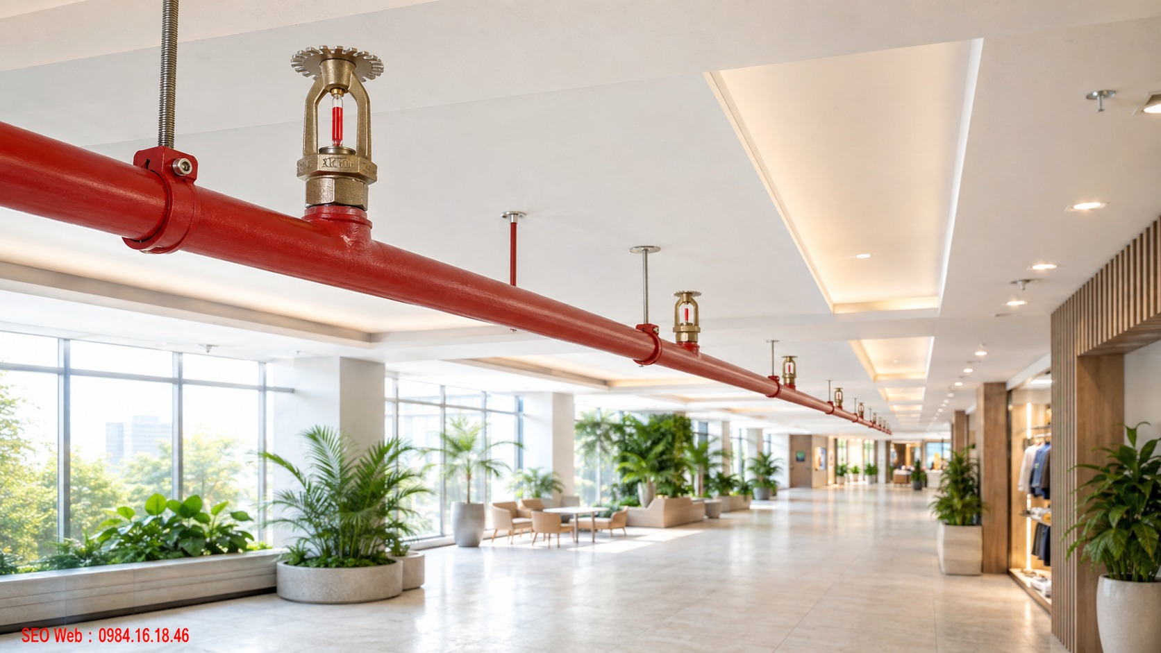 Cách bố trí đầu phun theo phạm vi bảo vệ công trình Bố trí đầu phun Sprinkler phù hợp diện tích bảo vệ và đặc điểm từng khu vực