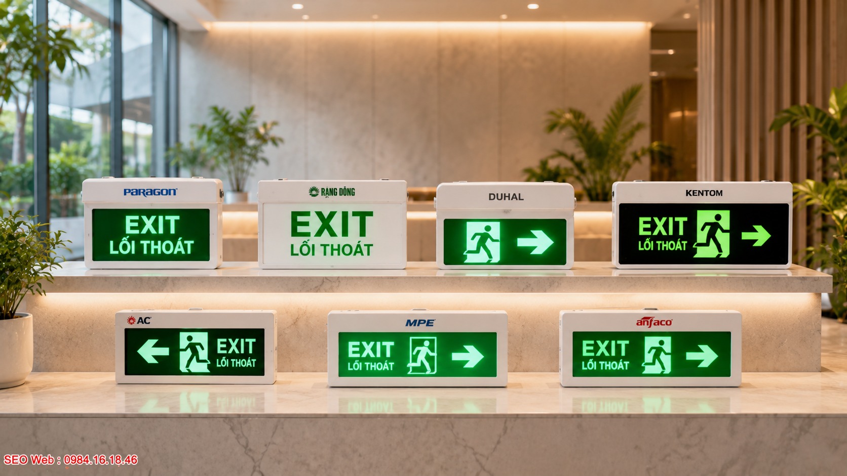 Các loại đèn exit thông dụng cho nhiều công trình hiện nay Các dòng đèn exit phổ biến được sử dụng trong công trình