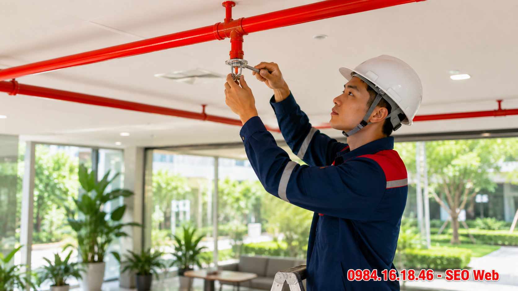 Điều chỉnh hướng đầu phun phù hợp từng kiểu thiết kế Căn chỉnh hướng đầu phun Sprinkler đúng thiết kế đối với loại hướng lên, xuống hoặc ngang