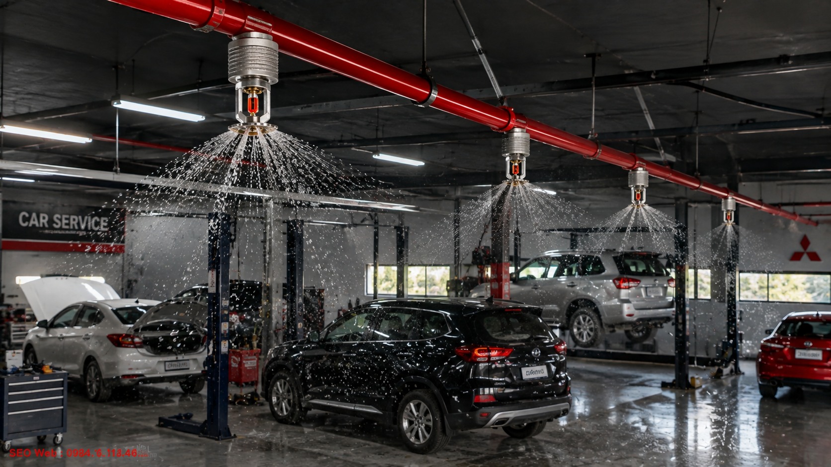 Bố trí khoảng cách đầu phun với trần và tường Kiểm soát khoảng cách đầu phun Sprinkler với trần và tường theo yêu cầu thiết kế