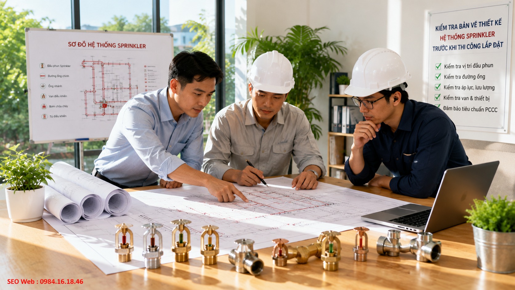 Kiểm tra thiết kế Sprinkler trước khi triển khai thi công Kiểm tra bản vẽ thiết kế hệ thống Sprinkler trước khi tiến hành thi công lắp đặt
