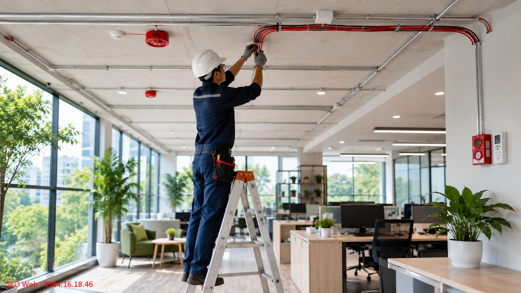 Dịch vụ lắp đặt và bảo trì hệ thống báo cháy chuyên nghiệp Hoàng Nhật Hưng trang bị lắp đặt và bảo trì thiết bị báo cháy